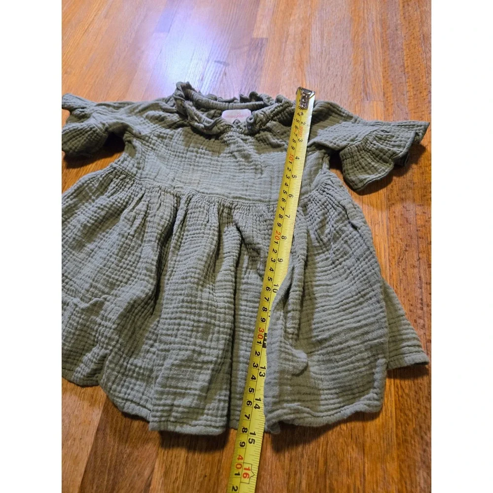 Bonnie Jean Girl 2T Olive Ruffle Flared Hem BOHO Gauze Top Floral Legging Outfit